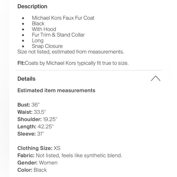 Beautiful and classy Michael Kors coat XS - EUC - Picture 4 of 5